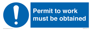Permit to work must be obtained